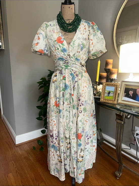 Anthropologie Dresses & Skirts - Anthropologie Katerina Button-Front Dress Floral Butterfly Print EUC small
